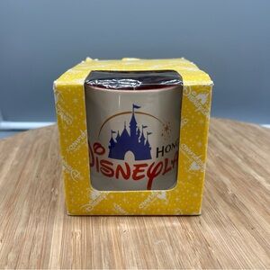 Disneyland Hong Kong Logo Ceramic Coffee Mug White Red Vintage RARE Brand New